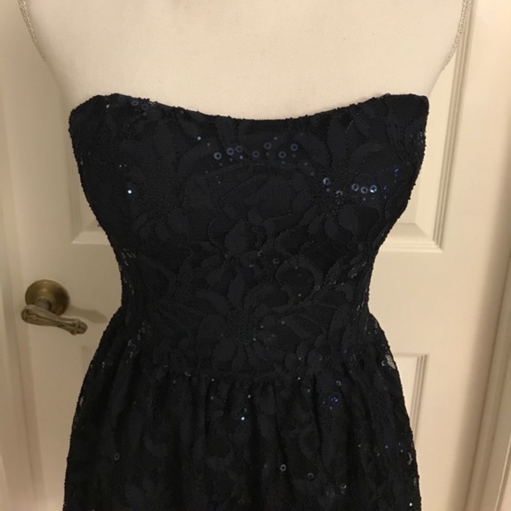 Daisy Shoppe Strapless Sparkly Navy Blue Dress Sm